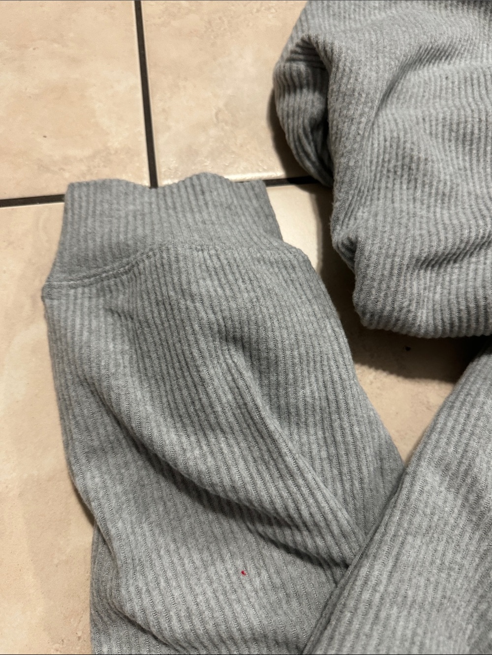 Grey Ribbed New England Patriots Hoodie & Jogger Set - Picture 5 of 6